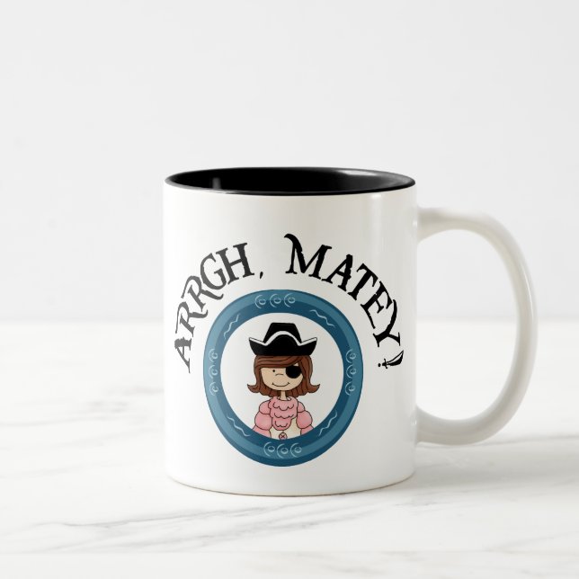 Arrgh Matey Pirate Girl Mug (Right)