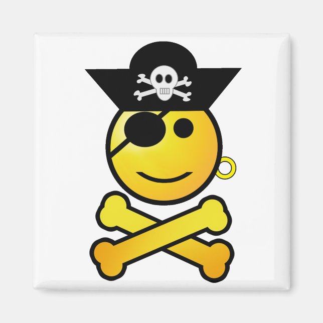ARRGH - Smiling Emoticon Pirate Magnet (Front)