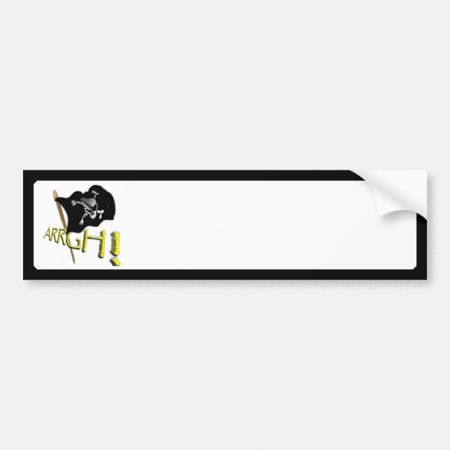 ARRGH! Waving Jolly Roger Pirate Flag Bumper Sticker (Front)