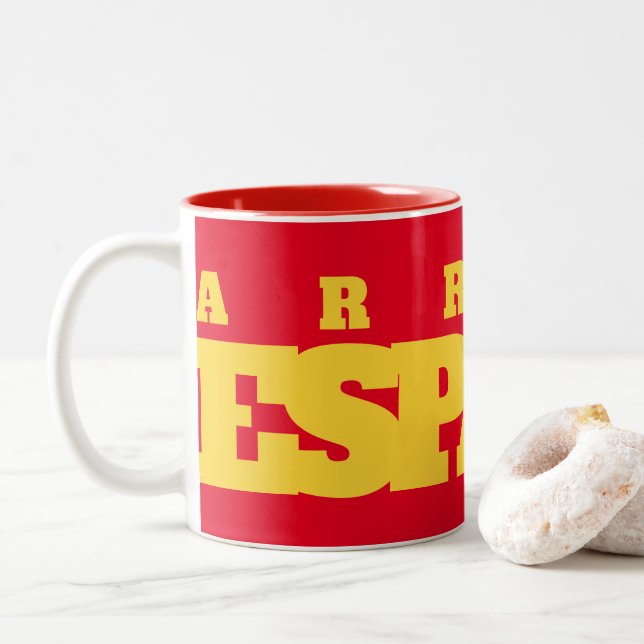ARRIBA ESPAÑA Two-Tone COFFEE MUG (With Donut)