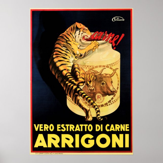 ARRIGONI Real Meat Extract Italy Food Supplement Poster (Front)