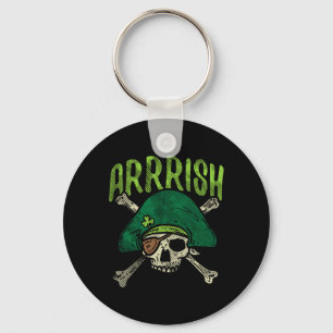 Arrish Irish Pirate Skull Leprechaun St Patricks D Key Ring