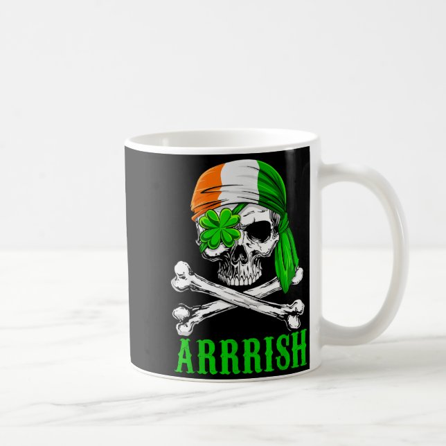 Arrish Irish Rate Skull St Patricks Day Clover Gif Coffee Mug (Right)