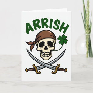 Arrish Pirate Skull Irish Pride Card