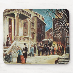 Arrival at the Christmas Party Mouse Pad