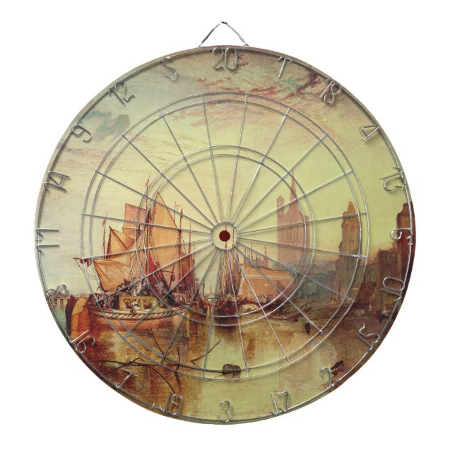 Arrival of a Packet Boat by Joseph Turner Dartboard (Front)