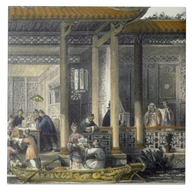 Arrival of Marriage Presents at the Bridal Residen Ceramic Tile (Front)