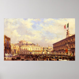Arrival of Vittorio Emanuele II in Naples Poster