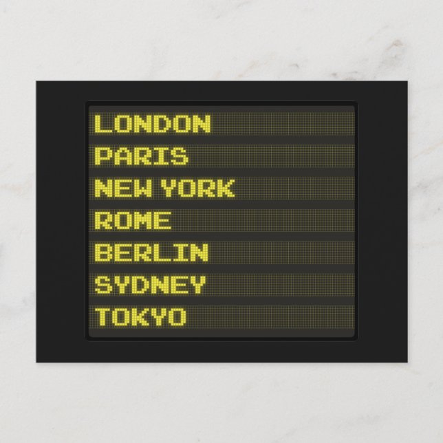 Arrivals and Departures Postcard (Front)