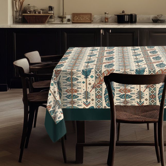 Arrow and Feather Print Tablecloth – Tribal Style (Arrow and Feather Print Tablecloth – Tribal Style)