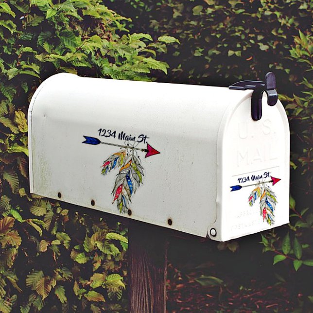 Arrow and feathers mailbox address sticker (Creator Uploaded)