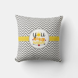 Arrow and Heart You Are My Sunshine Chevron Cushion