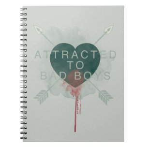 Arrow "Attracted To Bad Boys" Pierced Heart Notebook