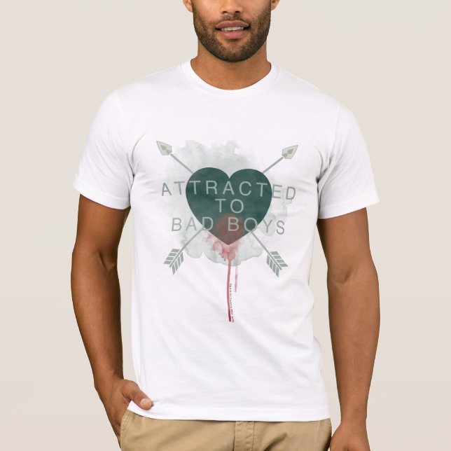 Arrow | "Attracted To Bad Boys" Pierced Heart T-Shirt (Front)