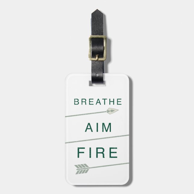 Arrow | Breathe Aim Fire Luggage Tag (Front Vertical)