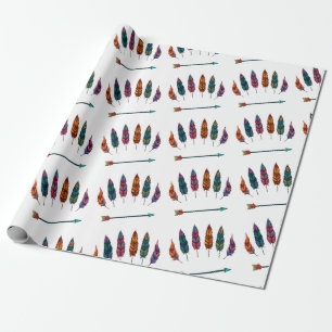 arrow & feathers wrapping paper