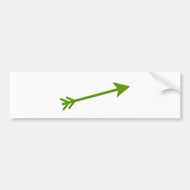 Arrow Green 15deg The MUSEUM Zazzle Gifts Bumper Sticker (Front)