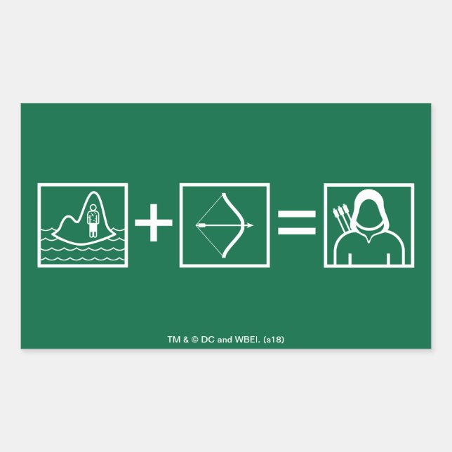 Arrow | Green Arrow Equation Rectangular Sticker (Front)