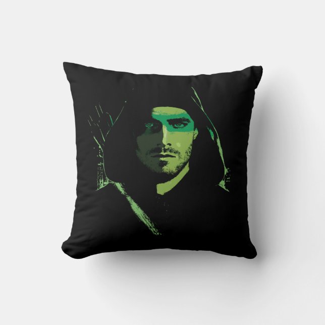 Arrow | Green Arrow Green Stylised Cutout Cushion (Front)