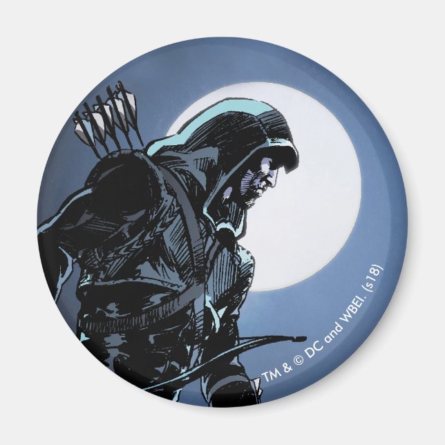 Arrow | Green Arrow In Moonlight Magnet (Front)
