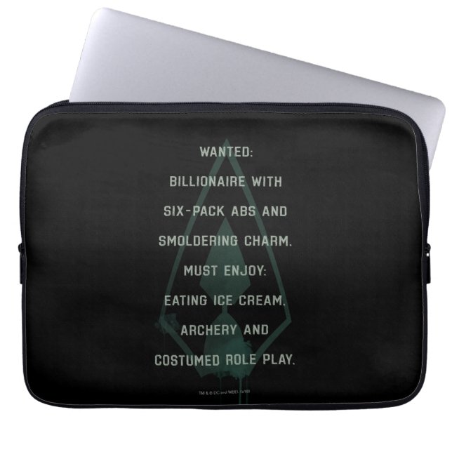 Arrow | Green Arrow Parody Wanted Post Laptop Sleeve (Front)