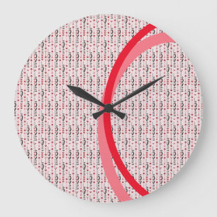 Arrow, Heart & Love Romantic Design Large Clock