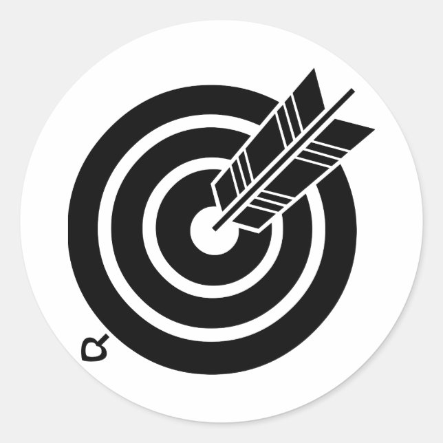 Arrow hit a round target classic round sticker (Front)