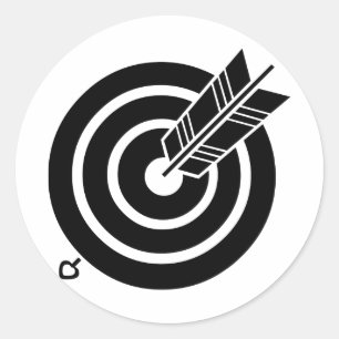 Arrow hit a round target classic round sticker