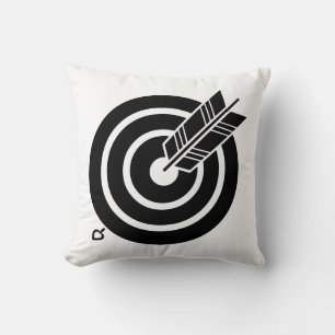 Arrow hit a round target cushion