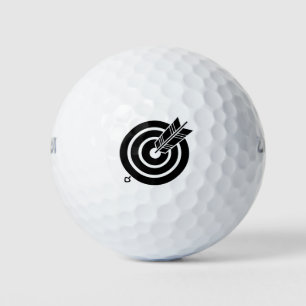 Arrow hit a round target golf balls