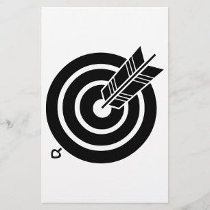 Arrow hit a round target stationery