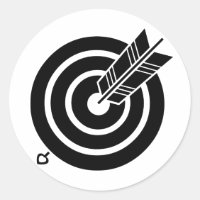 Arrow hit a round target Stickers & Labels