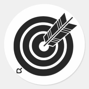 Arrow hit a round target Stickers & Labels