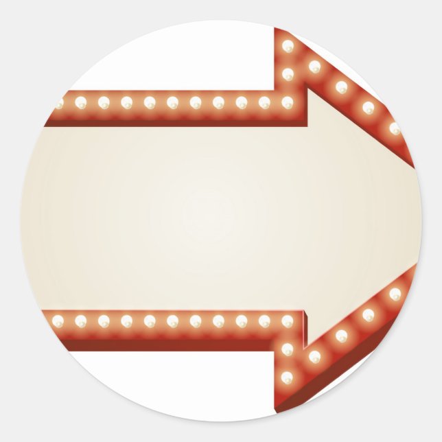 Arrow lights sign classic round sticker (Front)