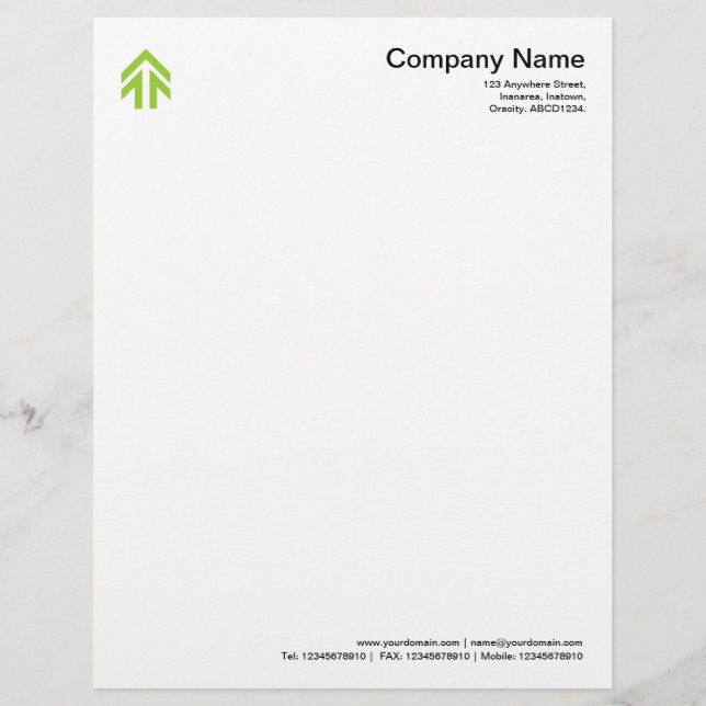 Arrow - Martian Green Customised Letterhead (Front)