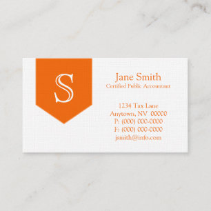 Arrow Monogram Business Card, Orange Card