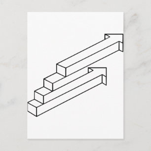 Arrow or Stairs Optical Illusion Postcard