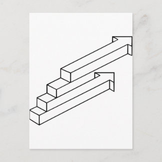 Arrow or Stairs Optical Illusion Postcard