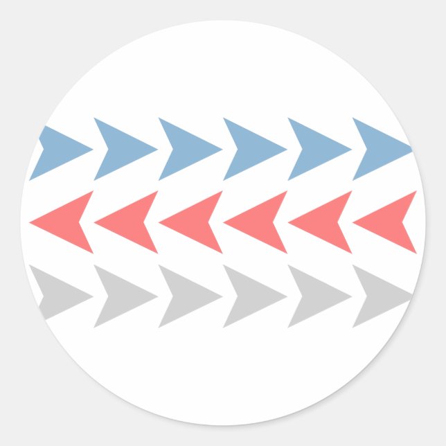 Arrow Pattern Classic Round Sticker (Front)