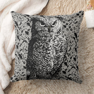 Arrow Pattern New Baby Boy's Room Yellow Grey Owl Cushion