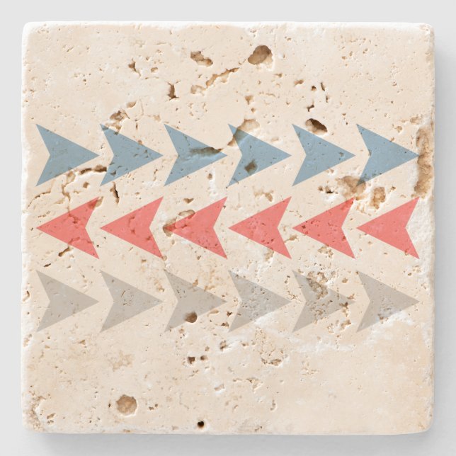 Arrow Pattern Stone Coaster (Front)