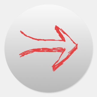 Arrow Pointing Right. On Grey. Classic Round Sticker