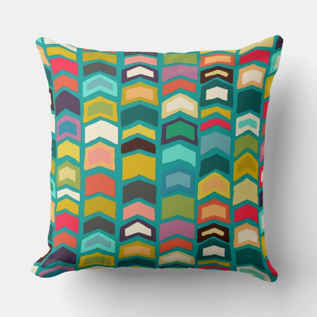 arrow pop turquoise cushion (Front)