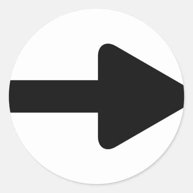 arrow right icon black classic round sticker (Front)
