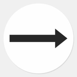 arrow right icon classic round sticker
