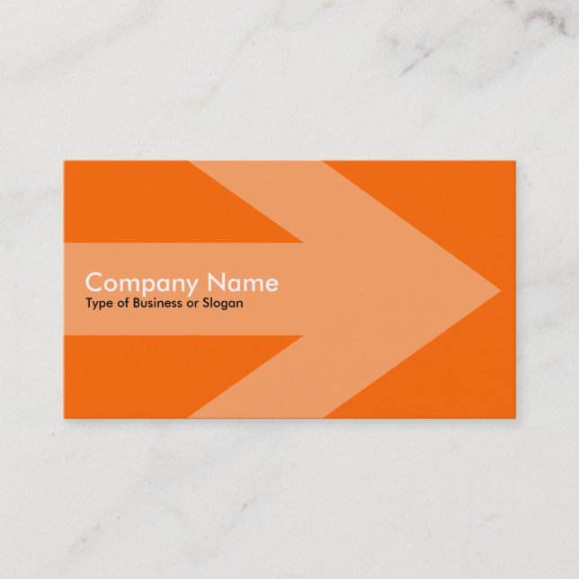 Arrow v3 (Light Orange) - Orange FF6600 Business Card (Front)