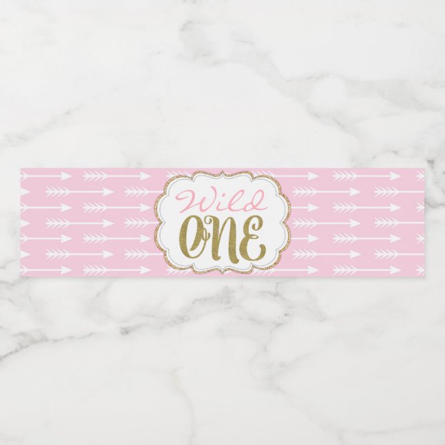 Arrow Wild One 1st Birthday Water Bottle Labels (Single Label)