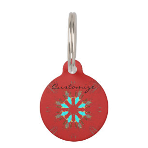 Arrowhead Feathers Pow-wow Pattern Thunder_Cove Pet Tag