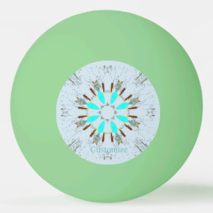 Arrowhead Feathers Pow-wow Pattern Thunder_Cove Ping Pong Ball