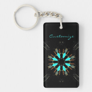 Arrowhead Feathers Pow-wow Thunder_Cove Key Ring